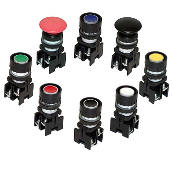 Кнопка ВК 43-21-22131 2з+2р гриб с фиксацией черный