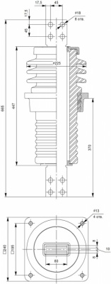 Изоляторы проходные ИПУ-10/1600-12,5 УХЛ 1