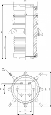 Изоляторы проходные ИП-10/1000...3150-30 УХЛ, Т2