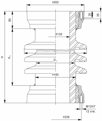 Покрышки для конденсаторов ПКДА 850/130 О1; ПКДА 1340/130 О1